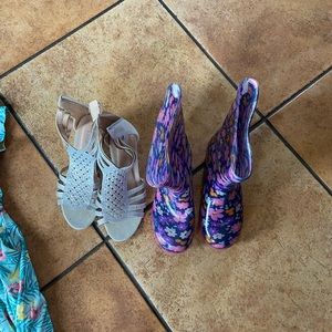 2 pair of girl shoes.  Size 4